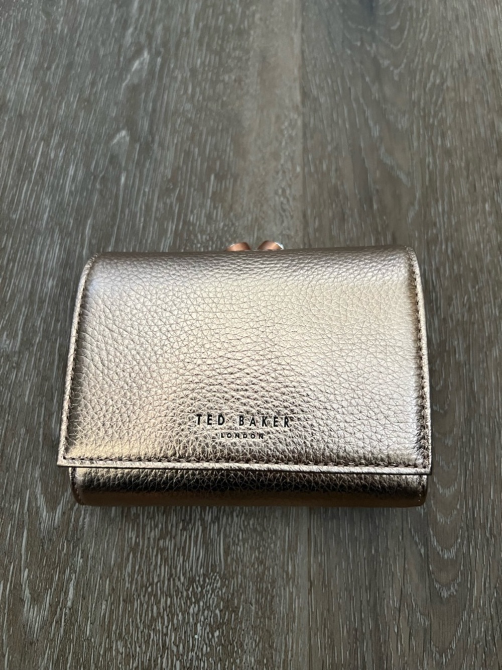 Ted Baker Rose Gold Textured Leather Small Wallet